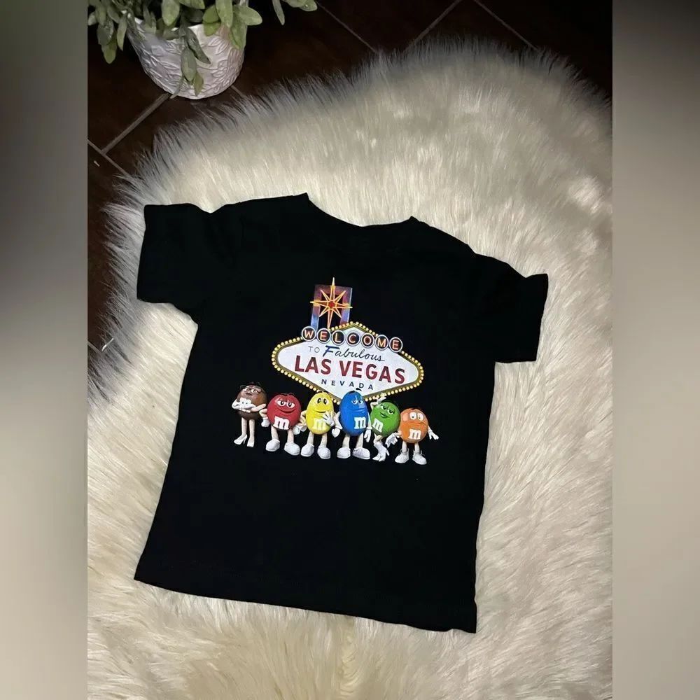 M&M's Brand Black T-Shirt "Welcome To Fabulous Las Vegas Nevada" sz 3T